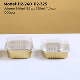 Discover FoilTrust 112 Series square aluminum containers. FDA & SGS certified, heat-resistant for artisanal desserts