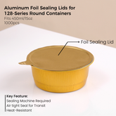 Aluminum Foil Sealing Lid for 128 Series Round Aluminum Foil Food Container(Fits 15oz/450ml)
