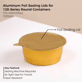 Aluminum Foil Sealing Lid for 128 Series Round Aluminum Foil Food Container(Fits 15oz/450ml)