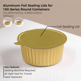 Aluminum Foil Sealing Lid for 160 Series Round Aluminum Foil Food Container(Fits 27oz/800ml,32oz/960ml )