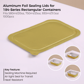 Aluminum Foil Sealing Lid for 184 Series Rectangular Aluminum Foil Food Container (Fits 20oz/580ml,25oz/750ml,31.5oz/930ml )