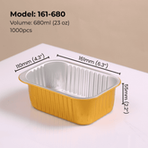 23oz 680ml rectangular aluminum foil food container for takeout, catering, meal prep, oven safe and leak resistant packaging