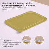 Aluminum Foil Sealing Lid for 278 Series Rectangular Aluminum Foil Food Container (Fits 118oz/3500ml )