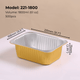 221 Series Rectangular Aluminum Foil Food Container - 1800ml (61 oz)