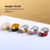 Assorted colors aluminum foil containers 70-50 series for desserts