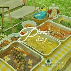 Foiltrust aluminum foil container sets used for picnic and outdoor catering services