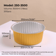 250 Series Smooth-Wall Round Aluminum Foil Food Container - 3500ml (118 oz)