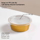 PP Snap-On Lid for 128 Series  Round Aluminum Foil Food Container (Fits 15oz/450ml)