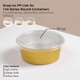 PP Snap-On Lid for 140 Series Round Aluminum Foil Food Container(Fits 14oz/420ml,18oz/520ml,21oz/620ml,24oz/720ml)