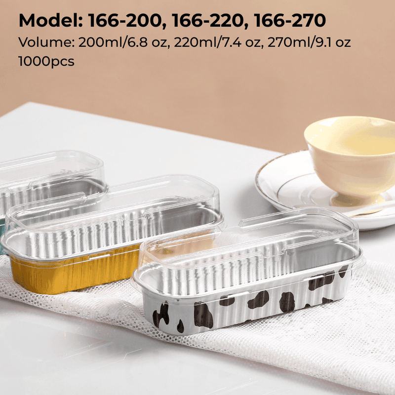 166 Series Rectangular Aluminum Foil Containers (200ml-270ml) | FDA & SGS Certified | FoilTrust