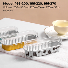 166 Series Rectangular Aluminum Foil Containers (200ml-270ml) | FDA & SGS Certified | FoilTrust