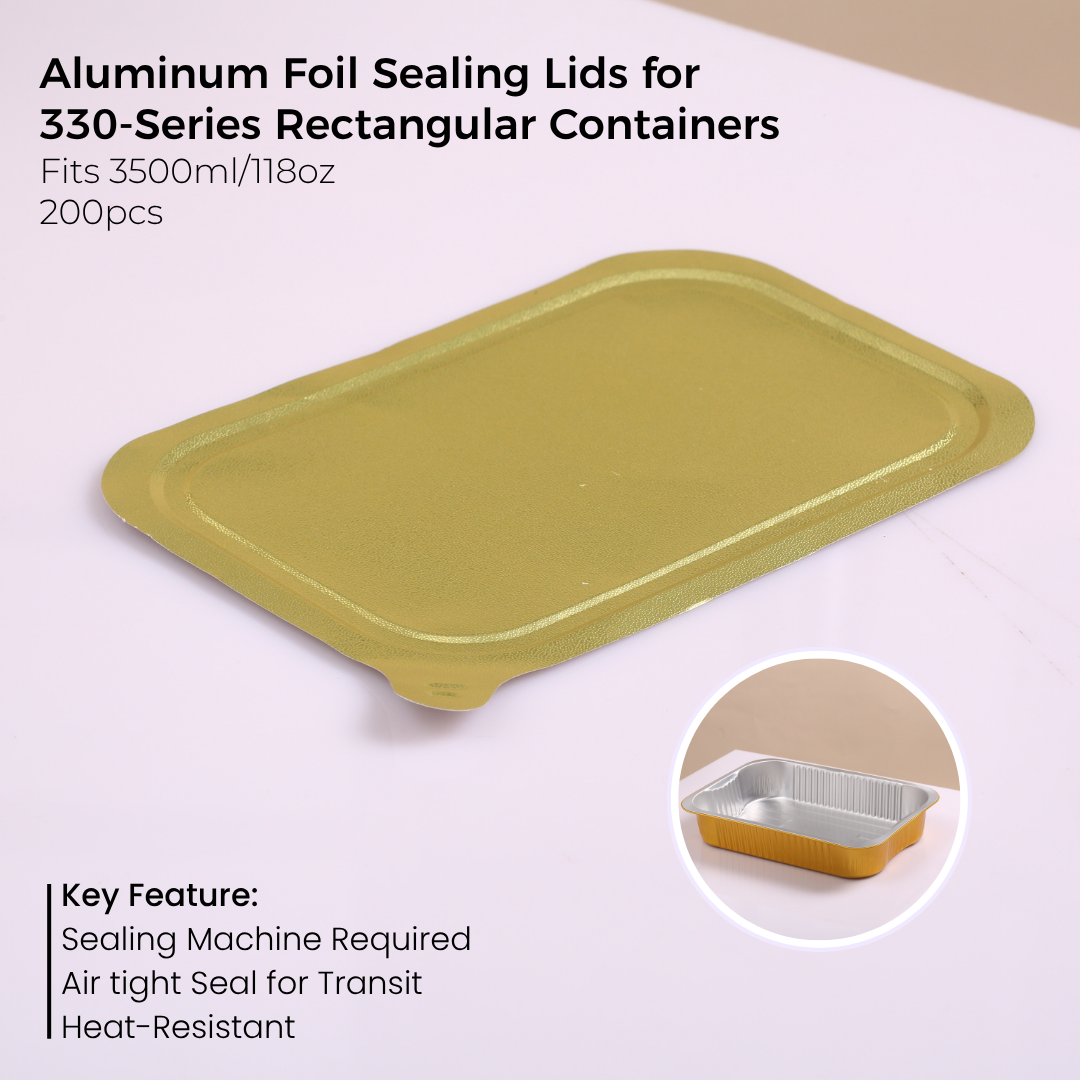 Aluminum Foil Sealing Lid for 320 Series Round Aluminum Foil Food Container(Fits 135oz/4000ml,215oz/6370ml)