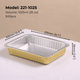 221 Series Shallow Rectangular Aluminum Foil Food Container - 1025ml (35 oz)