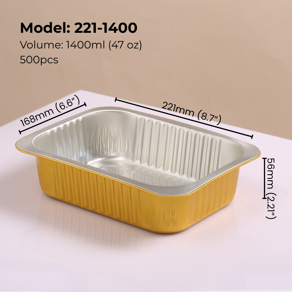 47oz-1400ml-Rectangular-aluminum-foil-food-container