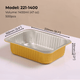 221 Series Rectangular Aluminum Foil Food Container - 1400ml (47 oz)