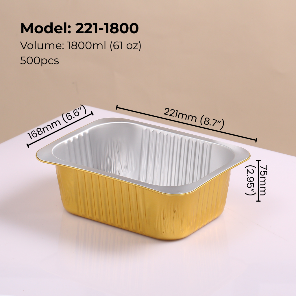 61oz-1800ml-Rectangular-aluminum-foil-food-container
