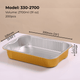 330 Series Rectangular Aluminum Foil Food Container - 2700ml (91 oz)