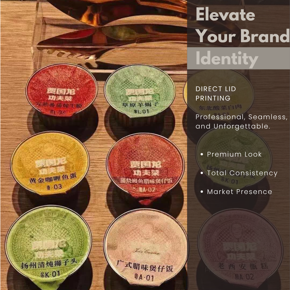 Foiltrust custom branding aluminum foil containers with personalized logo stickers