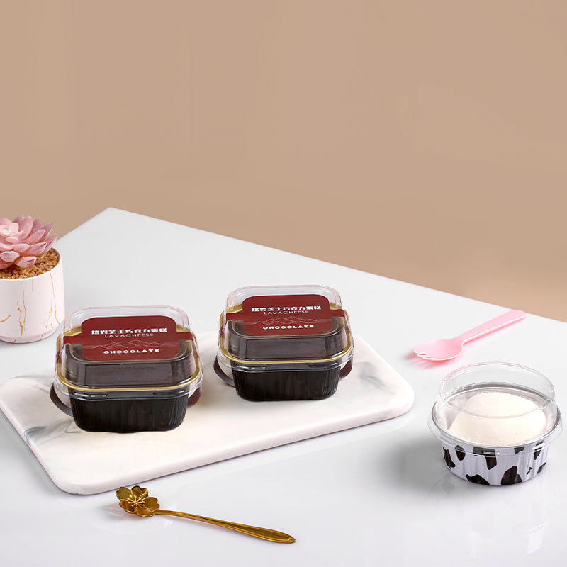 Foiltrust elegant square aluminum foil containers with lids for sweet treats