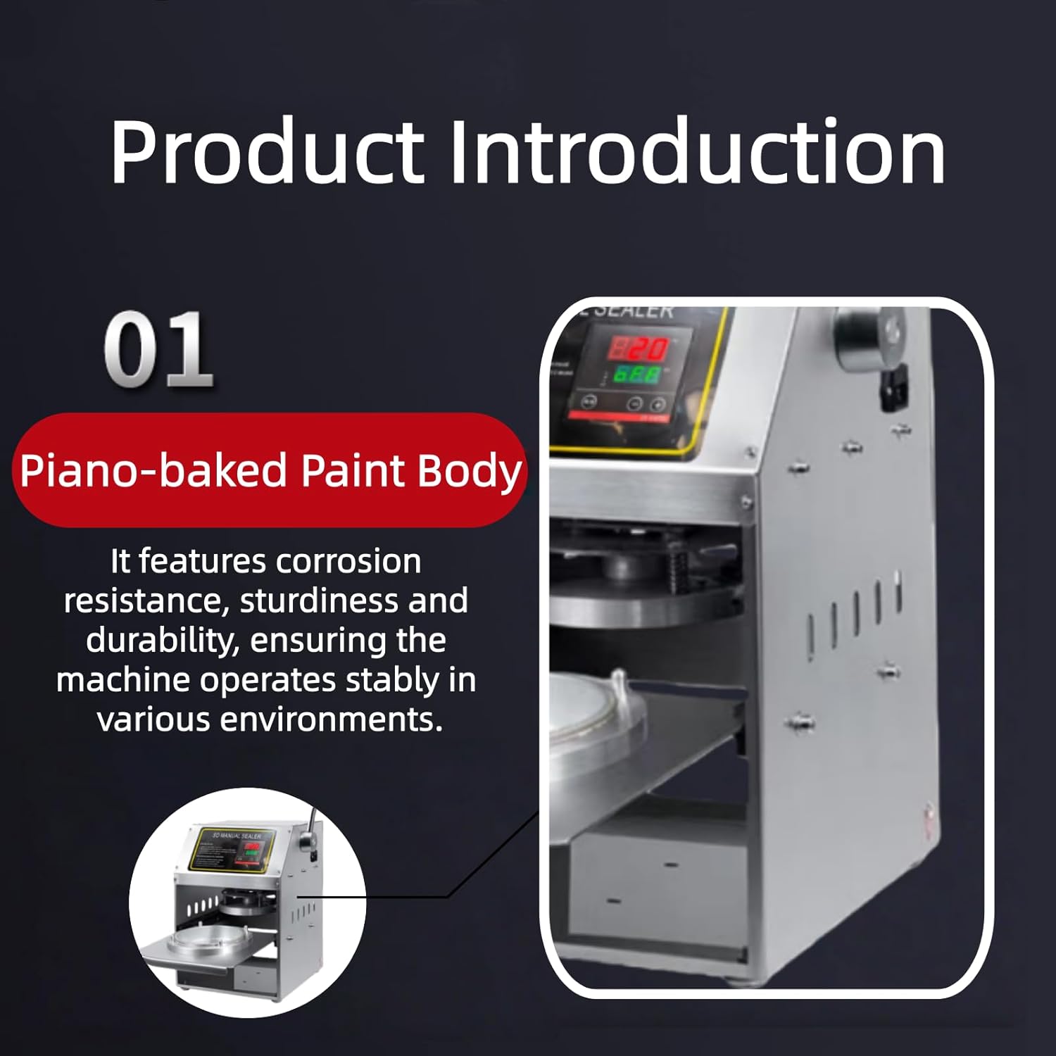 Foiltrust commercial sealing machine with durable piano-baked paint body