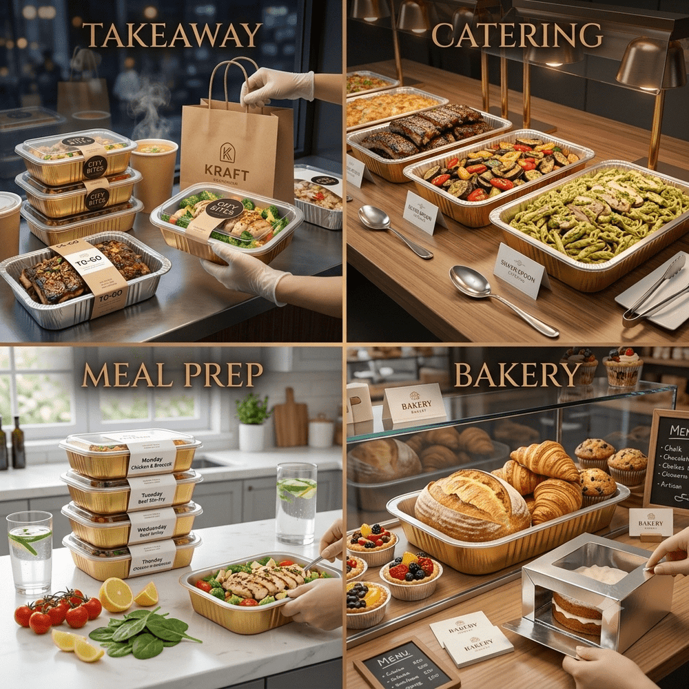Foiltrust sealing machine application scenarios for takeaway, catering, and bakery